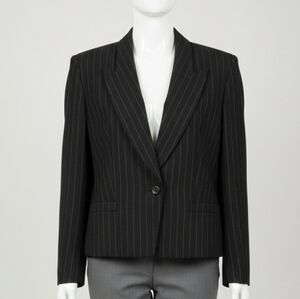 Womens Vintage Escada By Margaretha Ley  Black Striped Women's Blazer Sz 10/12